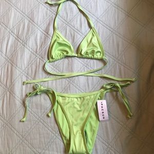 PacSun LA Hearts Lime Green String Bikini